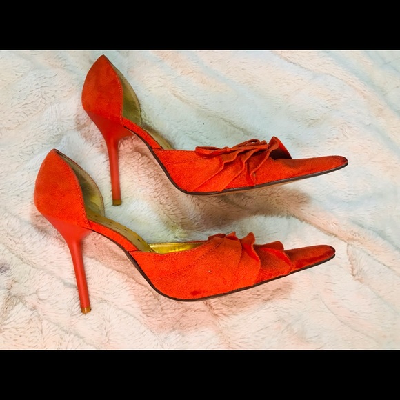 Vintage orange suede shoes 9 - Picture 7 of 9